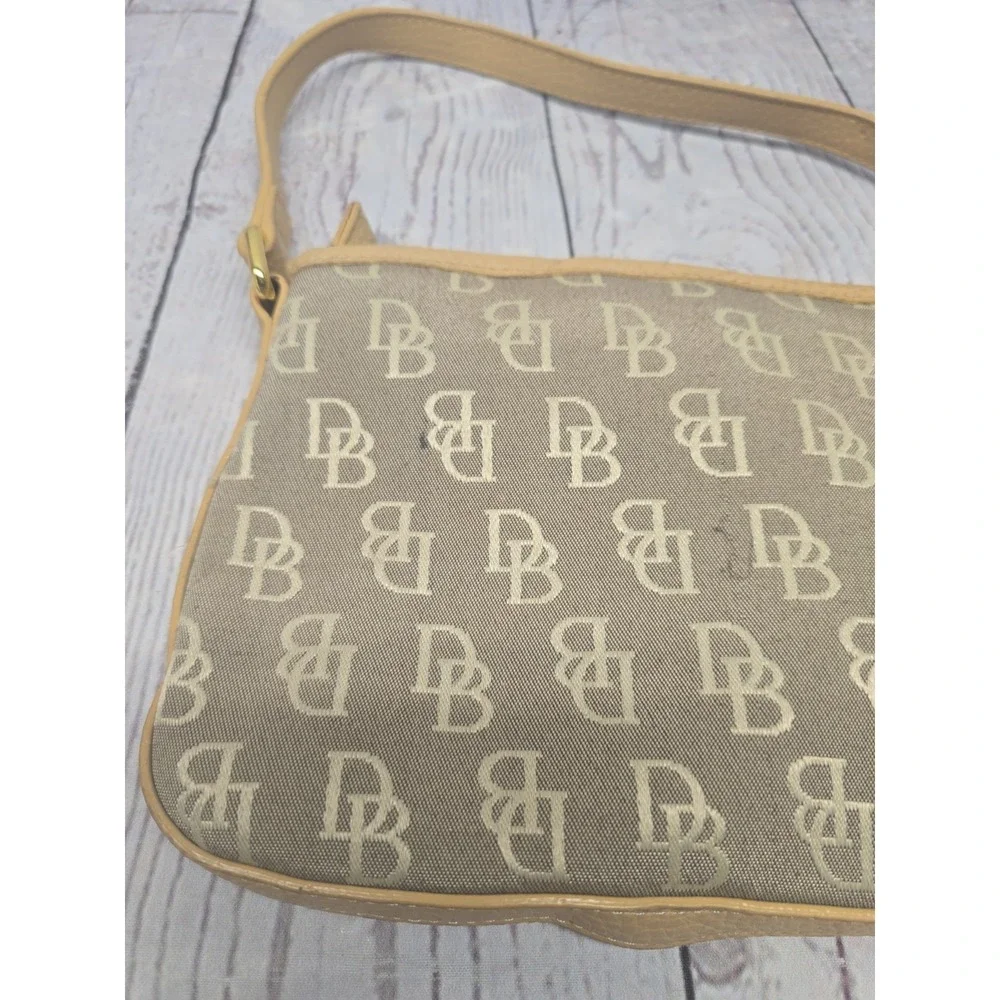 Vintage Dooney & Bourke 1975 Signature Monogram Purse – Gray/Blue Canvas